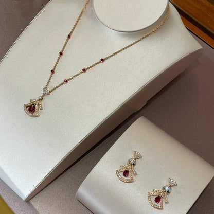 [Polaidi Jewelry]DREAM NECKLACE CARNELIAN DIAMOND PINK GOLD