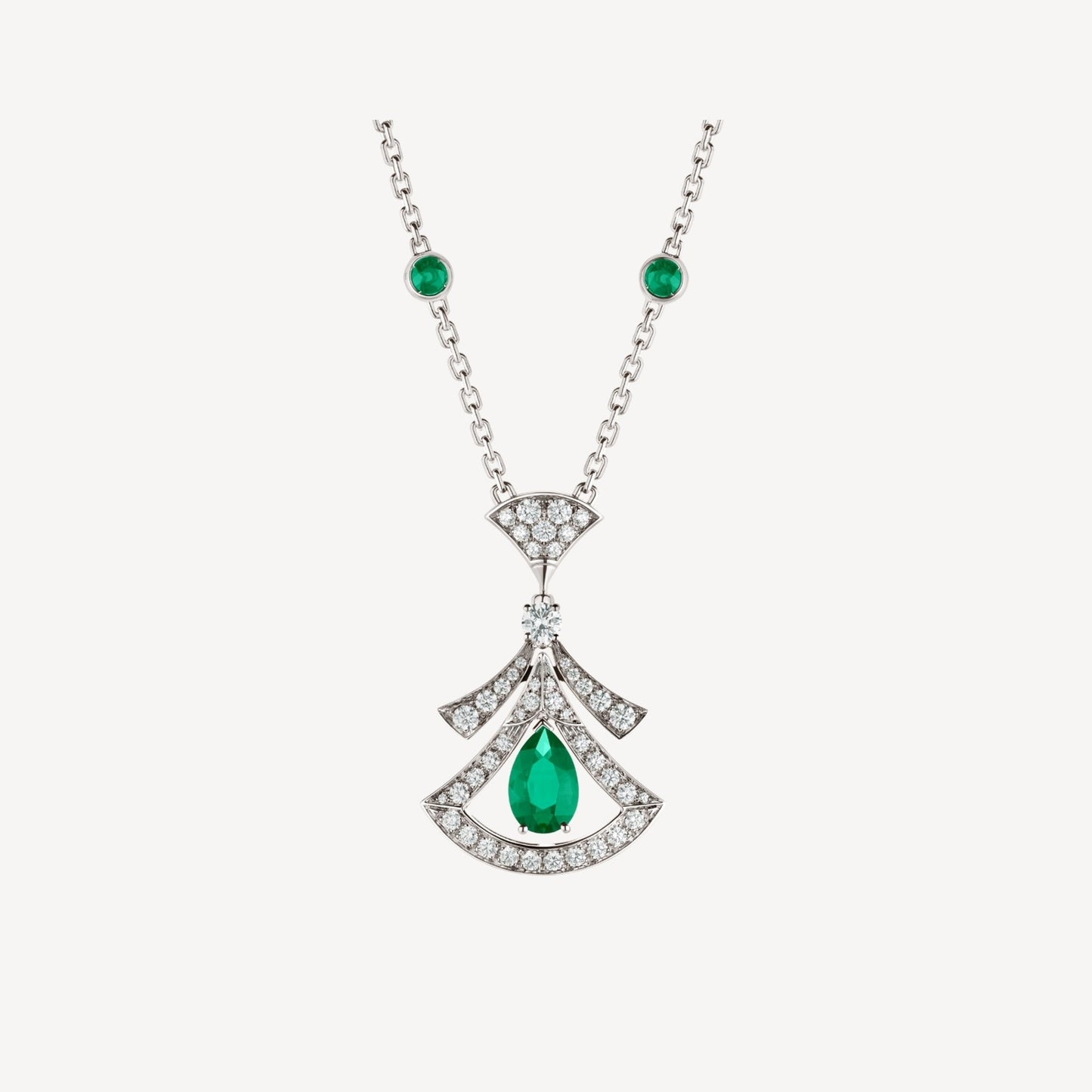 [Polaidi Jewelry]DREAM NECKLACE MALACHITE DIAMOND SILVER