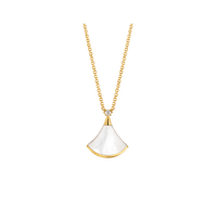 [Perlaura Jewelry ]DREAM NECKLACE WHITE MOP GOLD 1 DIAMOND