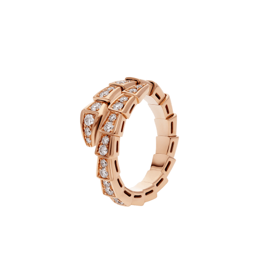 [：Polaidi]SERPENTI RING PINK GOLD DIAMOND PAVED 4MM