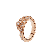 [Perlaura Jewelry ]SERPENTI RING PINK GOLD DIAMOND PAVED 4MM