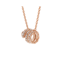 [Perlaura Jewelry ]SERPENTI PINK GOLD NECKLACE DOUBLE RING DIAMOND