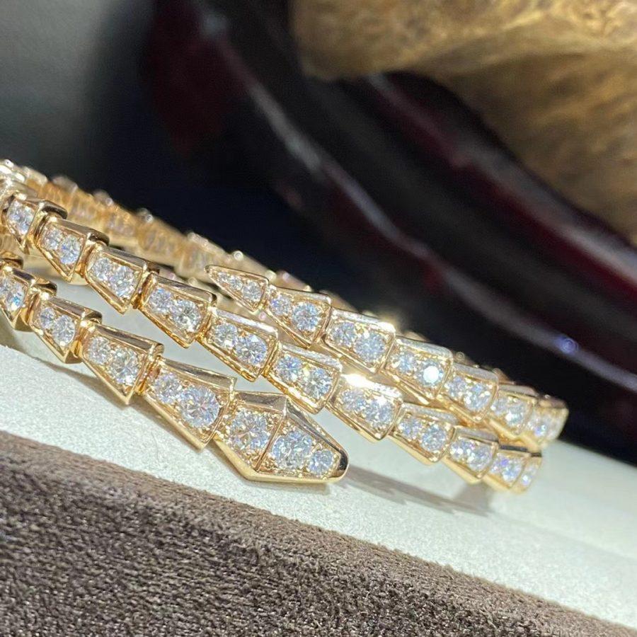 [：Polaidi]SERPENTI BRACELET GOLD DIAMOND DOUBLE ROW