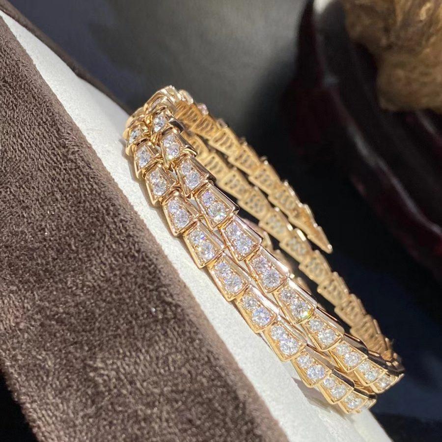 [：Polaidi]SERPENTI BRACELET GOLD DIAMOND DOUBLE ROW