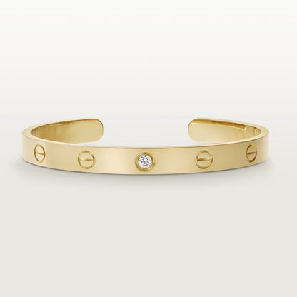 [Polaidi Jewelry]LOVE BRACELET 6.1MM 1 DIAMOND OPEN CUFF