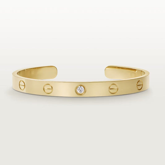 [Polaidi Jewelry]LOVE BRACELET 6.1MM 1 DIAMOND OPEN CUFF