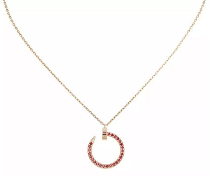 [：Polaidi Jewelry]JUSTE NECKLACE GOLD RED DIAMONDS
