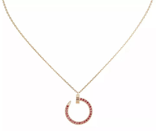 [Polaidi Jewelry]JUSTE NECKLACE GOLD RED DIAMONDS