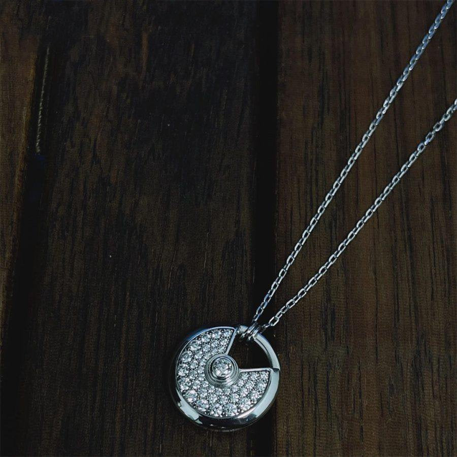 [：Polaidi Jewelry]AMULETTE SILVER FULL DIAMOND NECKLACE