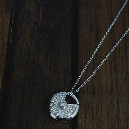 [：Polaidi Jewelry]AMULETTE SILVER FULL DIAMOND NECKLACE