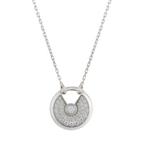 [Perlaura Jewelry ]AMULETTE SILVER FULL DIAMOND NECKLACE