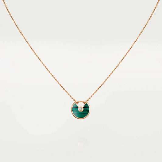 [Polaidi Jewelry]AMULETTE ROSE GOLD MALACHITE NECKLACE