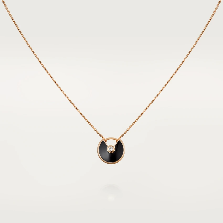 [Polaidi Jewelry]AMULETTE ROSE GOLD ONYX NECKLACE