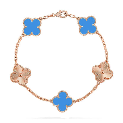 [Polaidi Jewelry] クローバー5モチーフ ブルーアゲート ブレスレット コレクション