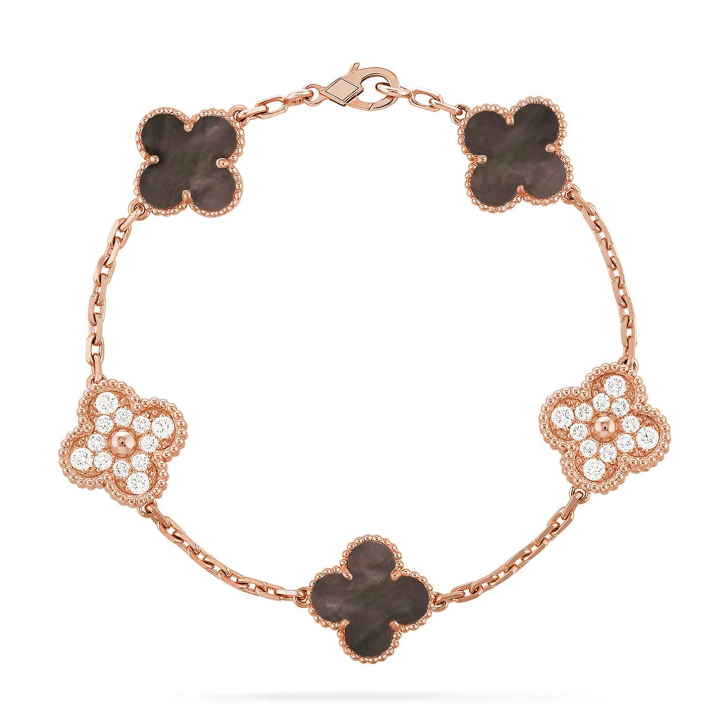 [Polaidi Jewelry] クローバー 5モチーフ グレーマザーオブパール ブレスレットコレクション