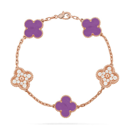 [Polaidi Jewelry] CLOVER 5 MOTIF VIOLET BRACELET COLLECTION
