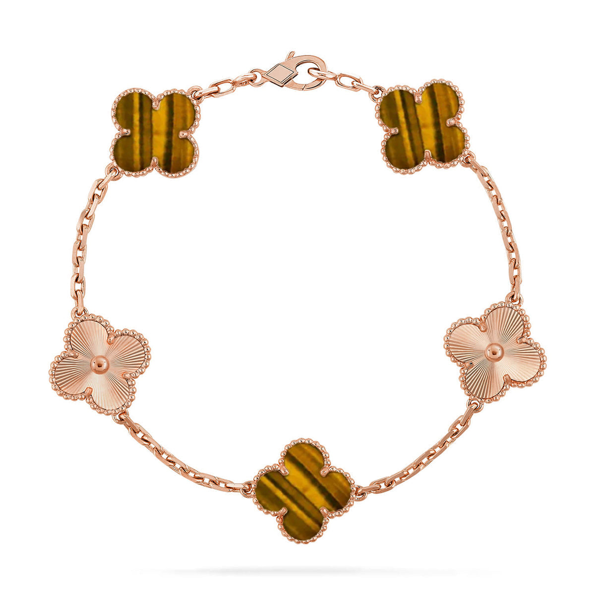 [Polaidi Jewelry] CLOVER 5 MOTIFS TIGER EYE BRACELET COLLECTION