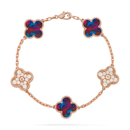 [Polaidi Jewelry]CLOVER 5 MOTIF COLOR GEMSTONES BRACELET COLLECTION