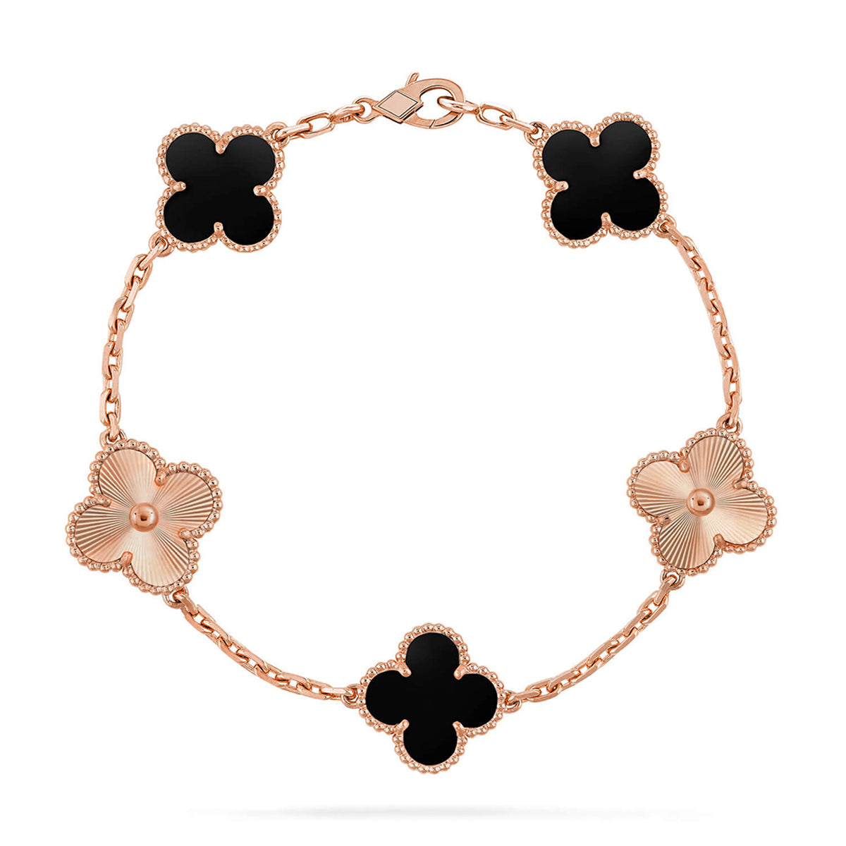 [Polaidi Jewelry] CLOVER 5 MOTIF ONYXS BRACELET COLLECTION