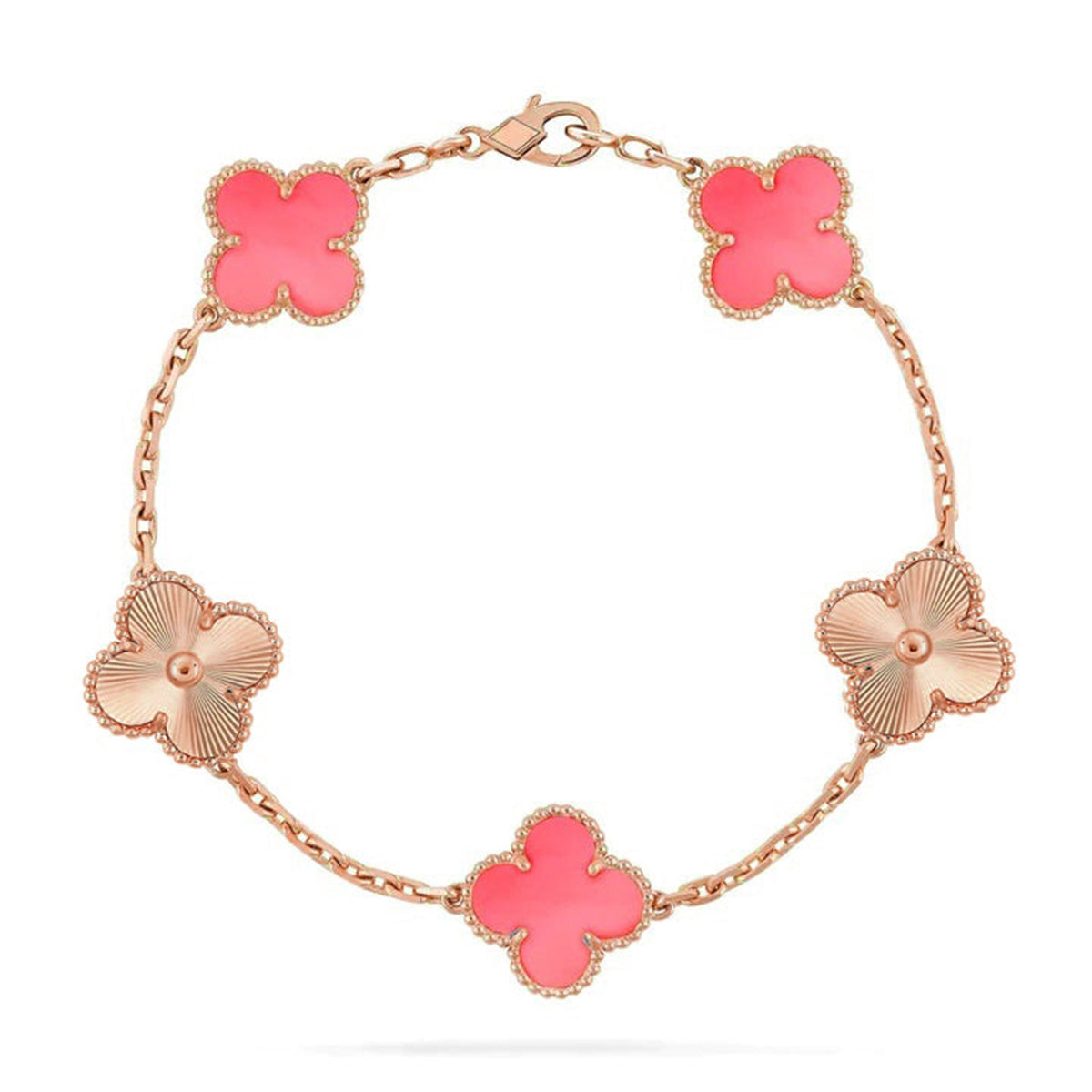 [Polaidi Jewelry] CLOVER 5 MOTIFS  PINK MOP BRACELET COLLECTION