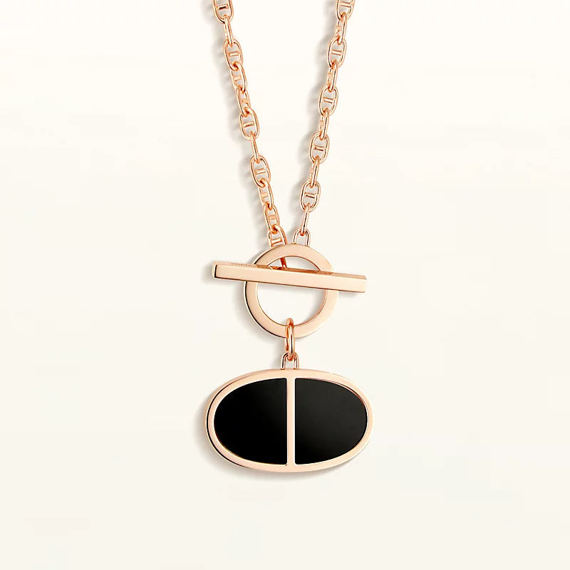 [：Polaidi Jewelry]CHAINE VERSO ブラックセラミックネックレス