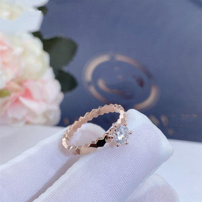 [Polaidi Jewelry]BEE LOVE RING PINK GOLD 1 DIAMOND