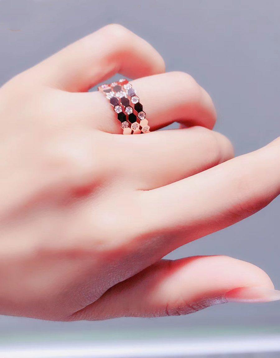 [Polaidi Jewelry]BEE LOVE RING PINK GOLD DIAMOND