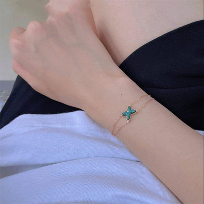 [Polaidi Jewelry]JEUX BRACELET MALACHITE PINK GOLD 1 DIAMOND