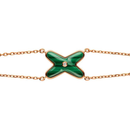 [Polaidi Jewelry]JEUX BRACELET MALACHITE PINK GOLD 1 DIAMOND