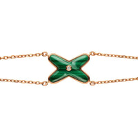 [Perlaura Jewelry ]JEUX BRACELET MALACHITE PINK GOLD 1 DIAMOND