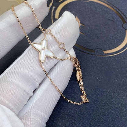[Polaidi Jewelry]JEUX BRACELET WHITE MOP PINK GOLD 1 DIAMOND