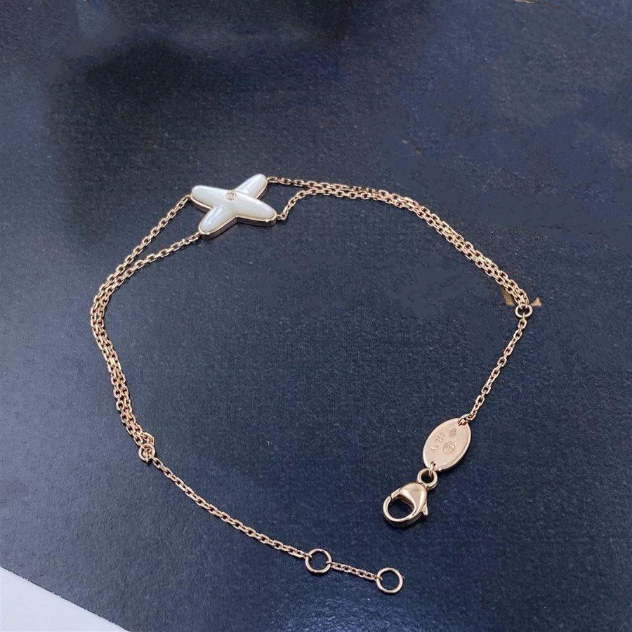 [Polaidi Jewelry]JEUX BRACELET WHITE MOP PINK GOLD 1 DIAMOND