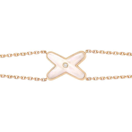 [：Polaidi Jewelry]JEUX BRACELET WHITE MOP PINK GOLD 1 DIAMOND