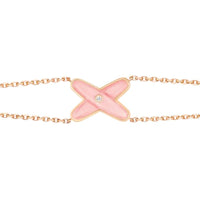 [Perlaura Jewelry ]JEUX BRACELET PINK MOP PINK GOLD 1 DIAMOND