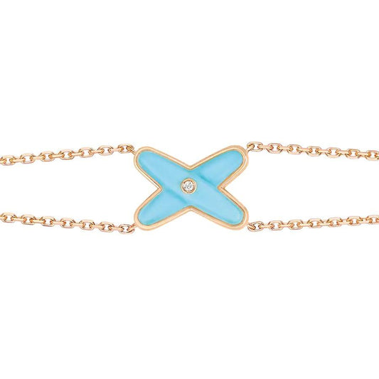 [Polaidi Jewelry]JEUX BRACELET TURQUOISE PINK GOLD 1 DIAMOND