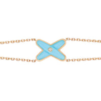 [Perlaura Jewelry ]JEUX BRACELET TURQUOISE PINK GOLD 1 DIAMOND