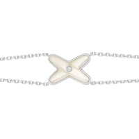 [Perlaura Jewelry ]JEUX BRACELET WHITE MOP SILVER 1 DIAMOND