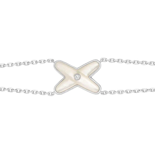 [：Polaidi Jewelry]JEUX BRACELET WHITE MOP SILVER 1 DIAMOND