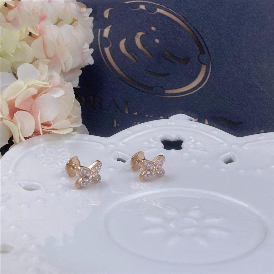[Polaidi Jewelry]JEUX DE PINK GOLD DIAMOND EARRINGS