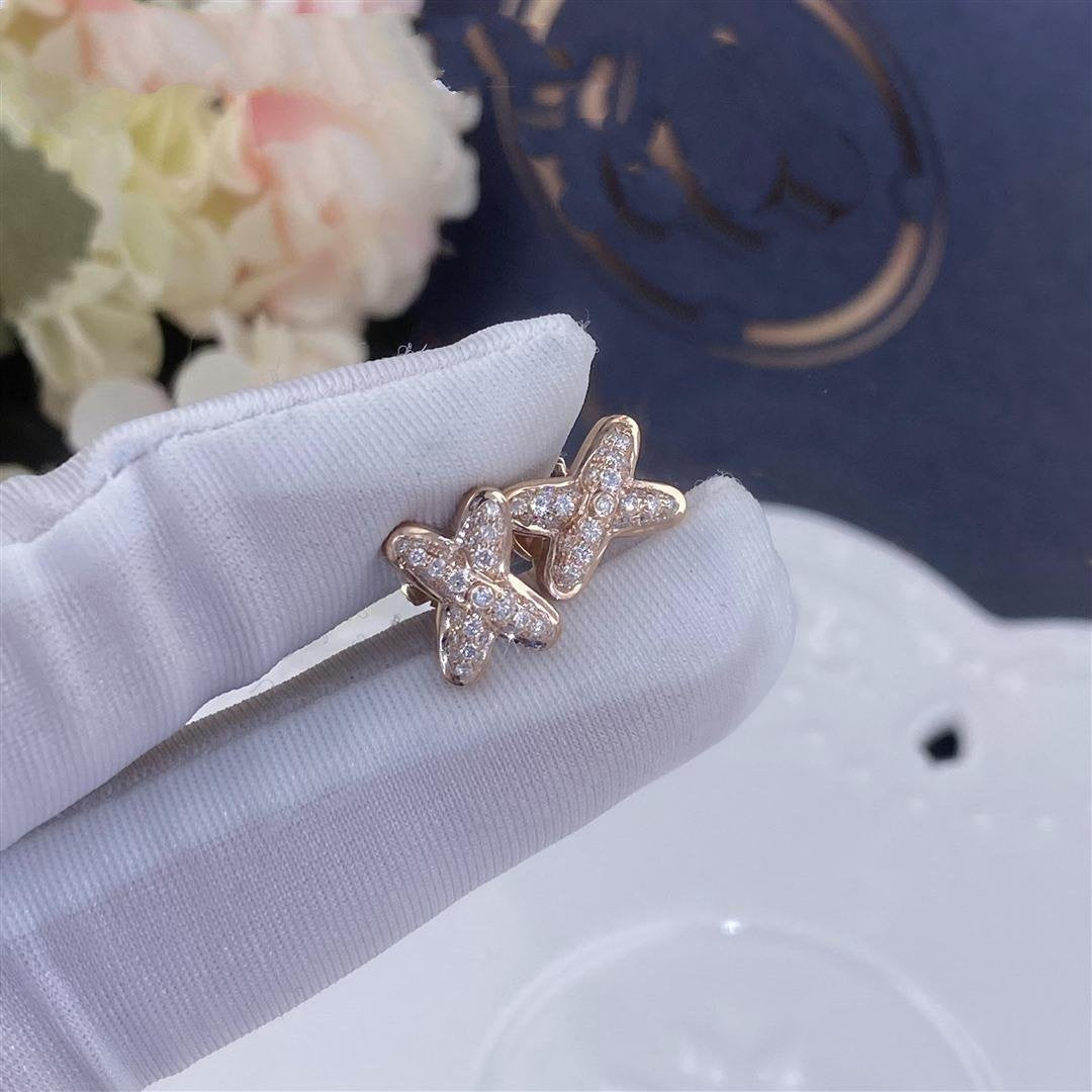 [：Polaidi Jewelry]ピンクゴールドダイヤモンドイヤリング
