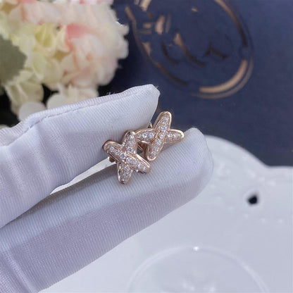 [：Polaidi Jewelry]ピンクゴールドダイヤモンドイヤリング