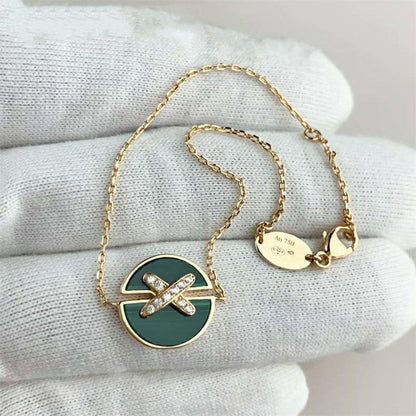 [：Polaidi Jewelry]JEUX DE BRACELET MALACHITE PINK GOLD DIAMONDS