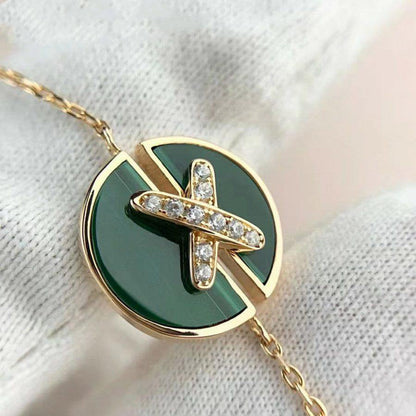 [：Polaidi Jewelry]JEUX DE BRACELET MALACHITE PINK GOLD DIAMONDS