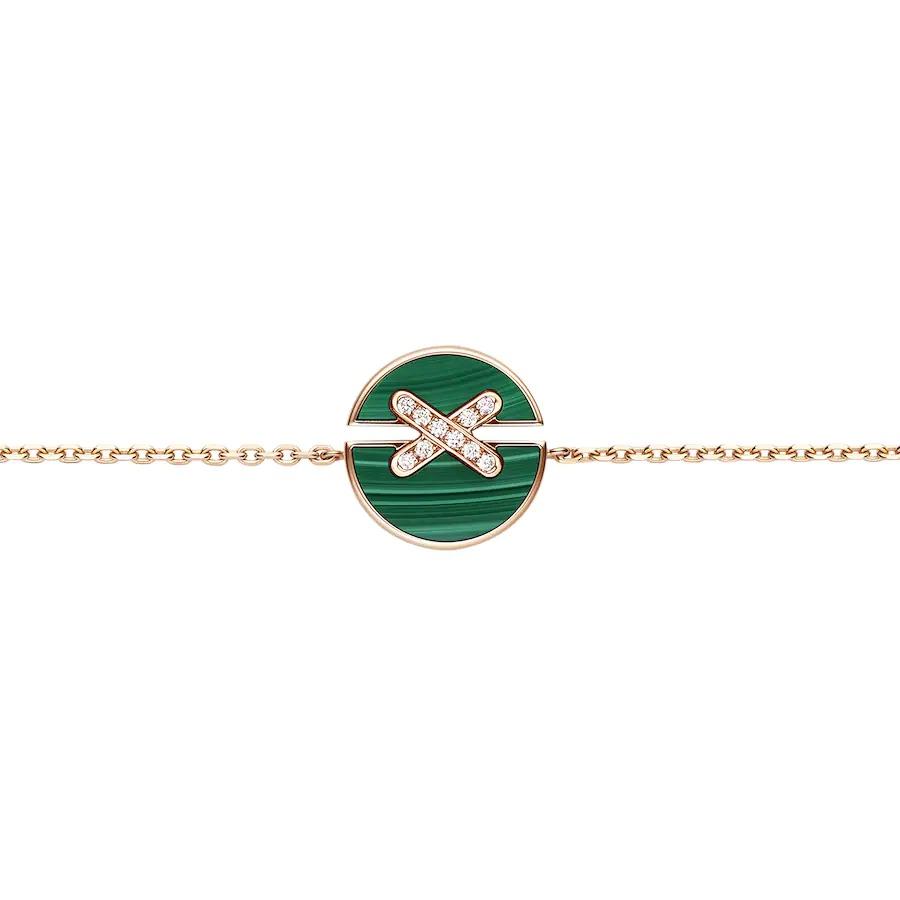 [Polaidi Jewelry]JEUX DE BRACELET MALACHITE PINK GOLD DIAMONDS