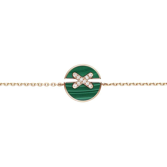 [Polaidi Jewelry]JEUX DE BRACELET MALACHITE PINK GOLD DIAMONDS