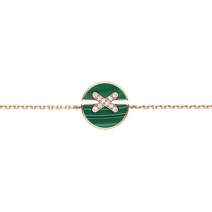 [：Polaidi Jewelry]JEUX DE BRACELET MALACHITE PINK GOLD DIAMONDS