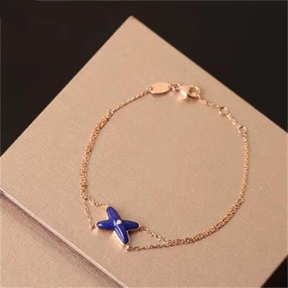 [：Polaidi Jewelry]Hollow Design Four-Leaf Clover Flower Shape Bracelet