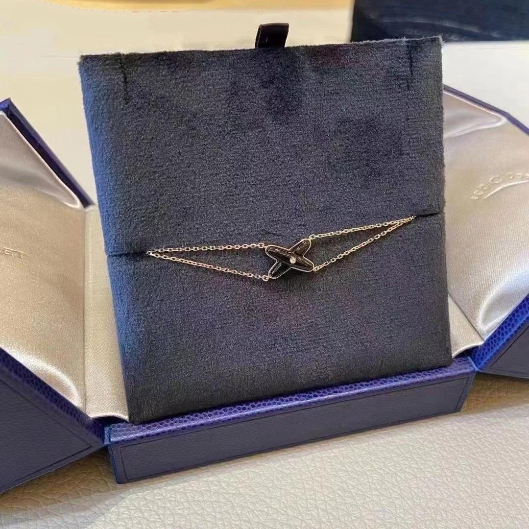 [：Polaidi Jewelry]JEUX BRACELET ONYX PINK GOLD 1 DIAMOND