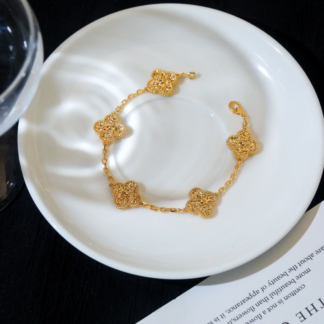 [：Polaidi Jewelry]CLOVER 5 MOTIFS BRONZING BRACELET