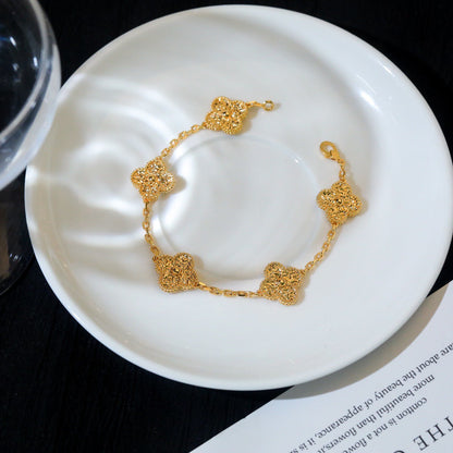 [：Polaidi Jewelry]CLOVER 5 MOTIFS BRONZING BRACELET